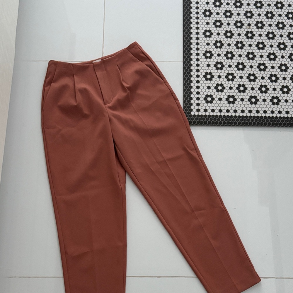 a new day Rust Brown Pleated Trousers